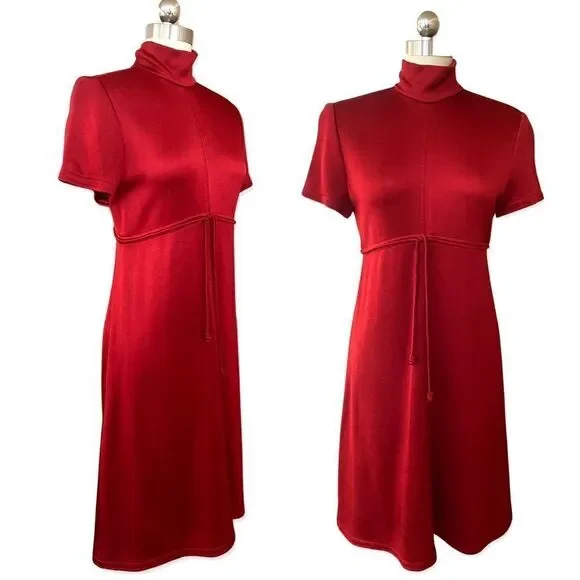 Chado Ralph Rucci red knit midi dress size 6 - Picture 1 of 7